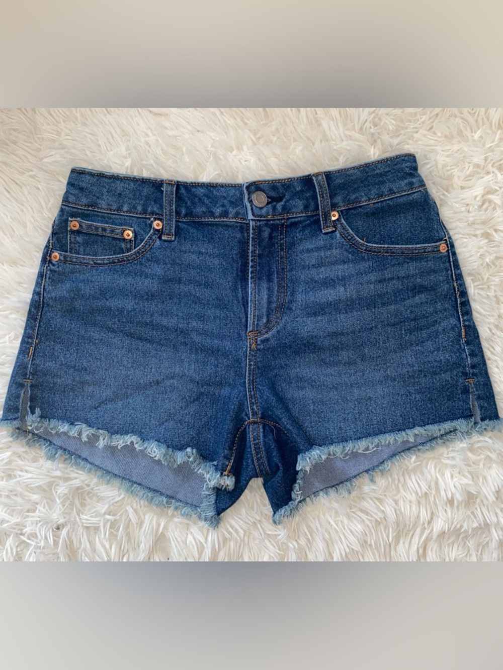 Denim Frayed Shorts